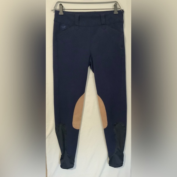 Piper by SmartPak Breeches – Size 26R – Navy with Tan Knee Patches - Picture 1 of 6